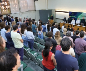 Posse da nova diretoria do Instituto de Química (IQ). 02/06/2026 Foto: Beto Monteiro/GRE Ascom